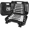 Prostormer 14-Piece SAE Flex-Head Ratcheting Wrench Set, 1/4" to 1"