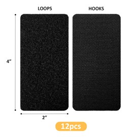 hautllaif 12 Pcs Industrial Strength Sticky Pads,50×100mmExtra Strong Hook and Loop Tape,Double Sided Heavy Duty Strong Reusable for Wall,Floor,Metal