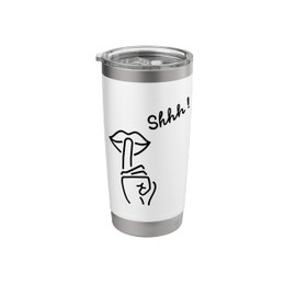Shhh! Fingers to Lips Line Drawing Minimalist Design Stainless Steel Insulated Tumbler