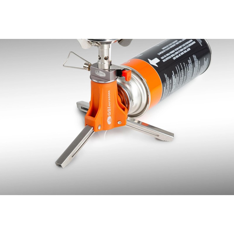 GSI Outdoors Butane-Isobutane Adapter with Folding Legs, Compact Stainless Steel,