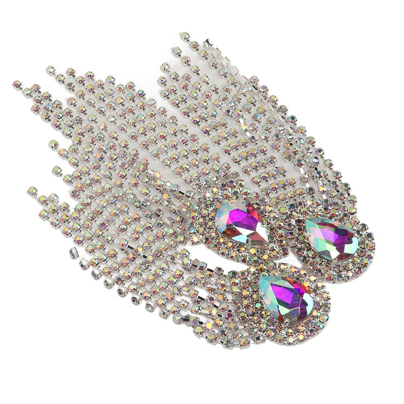 Rhinestone Tassel Shoulder Epaulet Decorative Shoulder Board Badge DIY Exquisite