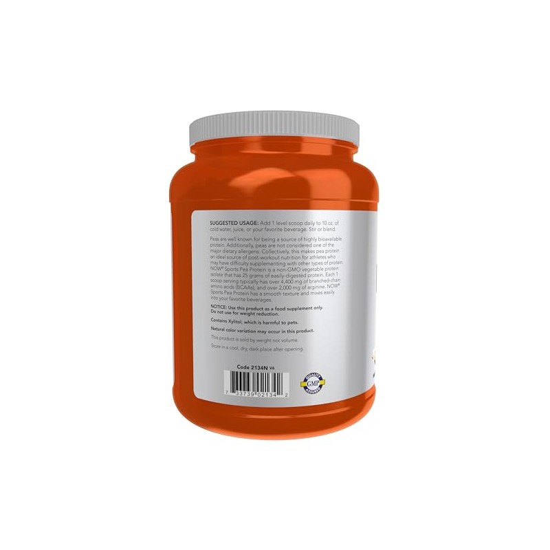 NOW Sports Nutrition, Pea Protein 25 g With BCAAs, Easily