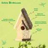 Edible Birdhouse - Birdseed Bird Feeder, Wooden Birds House Covered