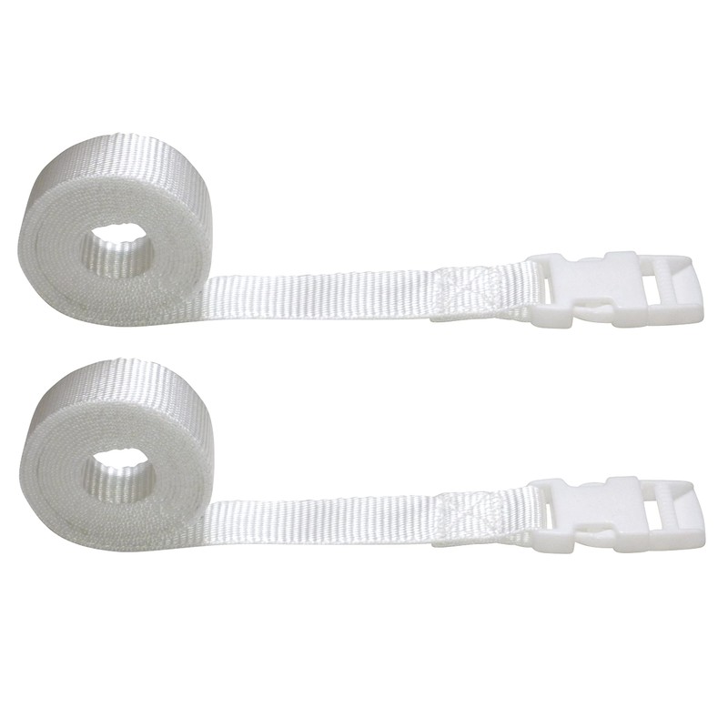 Webbing Strap with Quick Release Buckle, Pack of 2 (White,