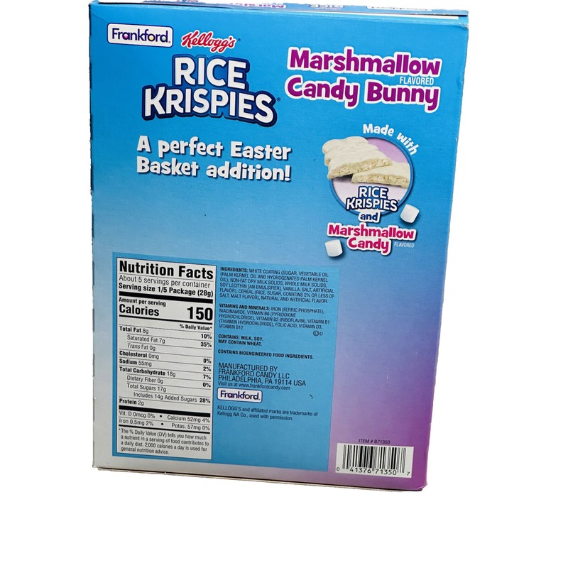 Rice Crispy Easter Rice Krispies Marshmallow Flavored Bunny, Solid White