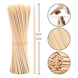 oujilet 60 Pieces Wooden Sticks for Crafts, 15 cm Wooden Sticks Wooden Sticks for Crafts, Craft Sticks for Arts and Crafts Projects
