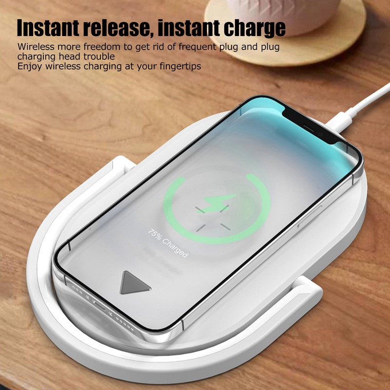 15W Wireless Charging Night Light White Mini Charging Lamp for