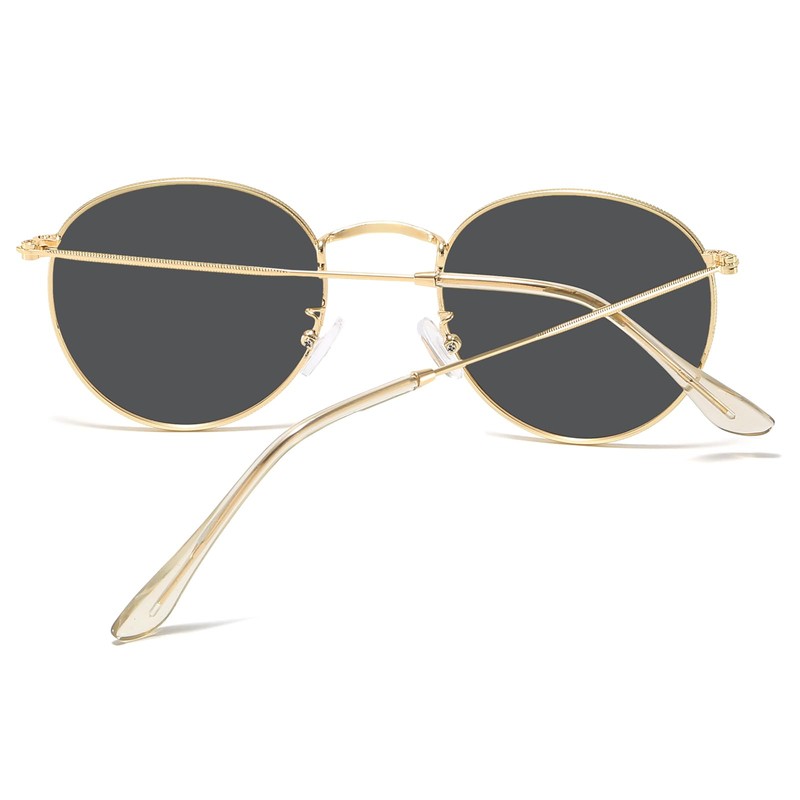 aisswzber Small Round Polarized Sunglasses 3447p-Bright Gold