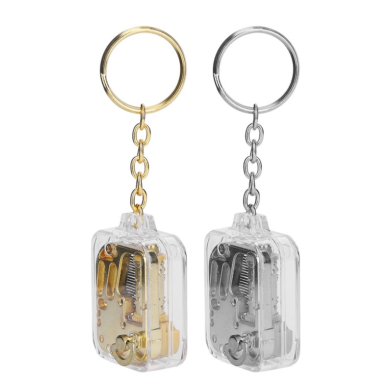 2pcs Mini Music Box Key Chain Exquisite Pendant Key Chain