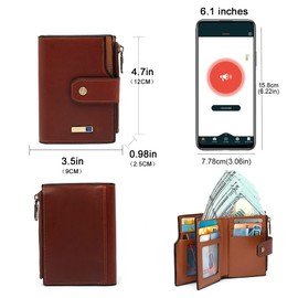 Tracker Wallet for Men GPS Leather Wallet Finder Electronic Bluetooth Credit Card Holder Wallet Gifts for Men