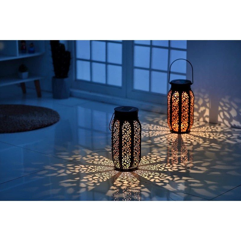 Lunartec Bluetooth Lantern: Smart Solar Lantern Metal RGB CCT LEDs