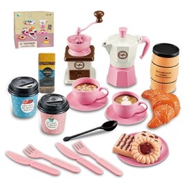 38 Piezas Juego de Juguetes de Postre, Juego de Te para Niña con Plástico Café & Postre para Té Fiestas, Novedad Regalos para Niños Niñas