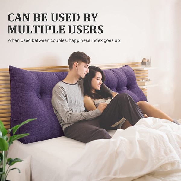 homecozy Wedge Large Headboard Pillow, Adult Backrest Cushion Support for