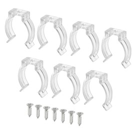 MECCANIXITY T8 U Clips Holder Bracket Fluorescent Tube Light Fixture Plastic Pipe Clamps with Screws for LED Bulbs Ceiling Lamp, Pack of 30