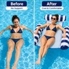 4-in-1 Inflatable Water Hammock Pool Float – Striped PVC Floating