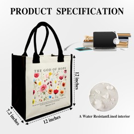 Christian Shoulder Beach Bag, The God Of Hope Canvas Tote Bag, Inspirational Gifts For Women, Bible Verse Wildflower Shopping Bag, Birthday Christmas Motivational Gifts For Friends -41