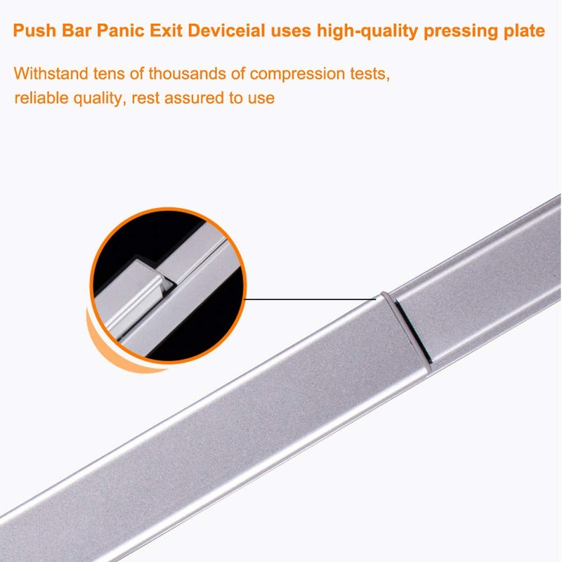 COOLOUS Controls Push Bar Panic Exit Device Aluminum, with Exterior