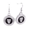 Frank Castle Skull Logo Silvertone French Wire Earrings