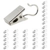 60 Pcs Stainless Steel Curtain Clips Metal Hanging Hooks Small