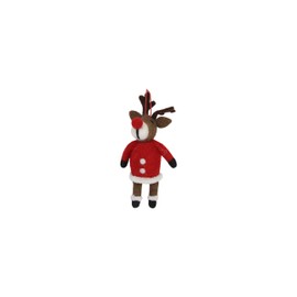 Gisela Graham : Christmas Decoration : Reindeer in a Santa Coat