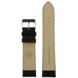 Tech Swiss Watch Band Black Genuine Calf Leather Smooth Ladies Strap 14 millimeter