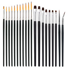 Afantti 20 Pcs Fine Detail Paintbrush Micro Artist Liner Paint Brush Set | Ultra Thin Long Tip | for Miniature Acrylic Oil Watercolor Gouache Nail Face Model Painting