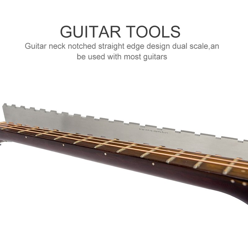 Electric Guitar Neck Fretboard Notched Straight Edge and Fret Rocker