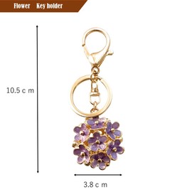 Rigral Key Chain Flower Flower Bag Charm Key Ring, purple
