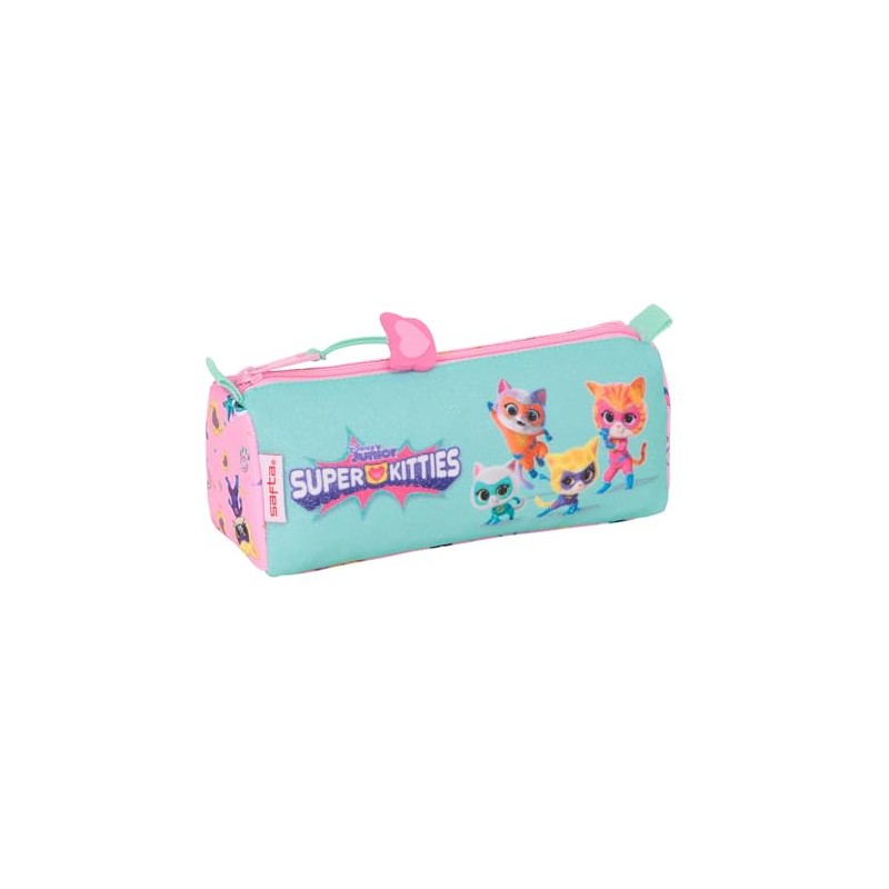 safta Superkitties Pencil Case with Zip and Compartment, Pencil Case