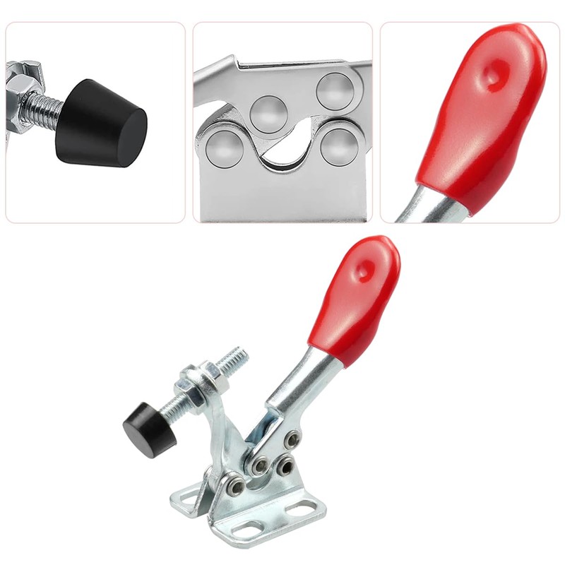 Set of 10 GH-201A toggle clamps, quick release, horizontal tensioner,