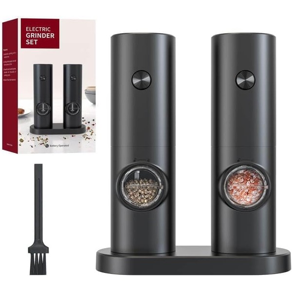 Electric Salt and Pepper Grinder Set - Automatic Salt Pepper