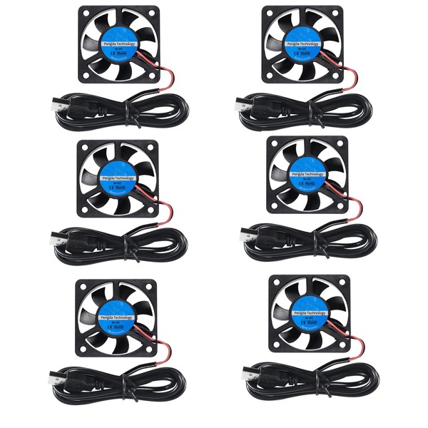 6PCS 5010 USB Cooling Fan DC 5V Brushless Cooling Fan