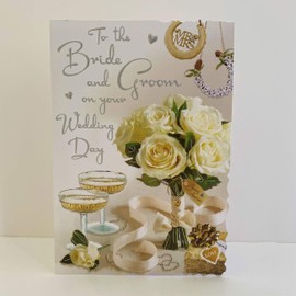 Jonny Javelin Bride And Groom On You Wedding Day Card - Champagne Flowers