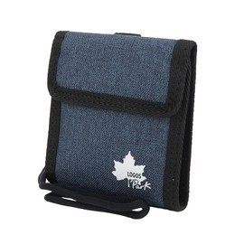 Logo Spark Men's Bi-fold Neck Wallet with Strap, navy