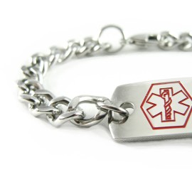 MyIDDr - Pre Engraved - TREENUT ALLERGY Medical Alert ID Bracelet, Curb Chain