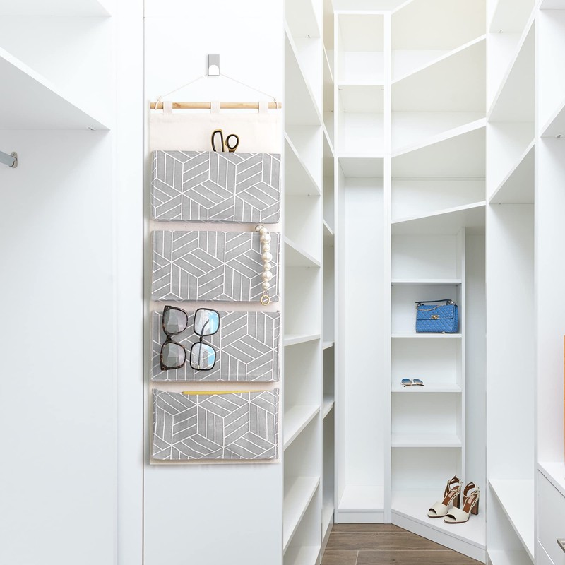 CROWNED 2Pcs Over Door Hanging Storage Bags Wall Mount Closet
