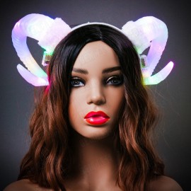 iLoveMasks Flashing LED Light Up Horn Headband Cosplay Animal Sheep Glowing RAM Fairy Horns