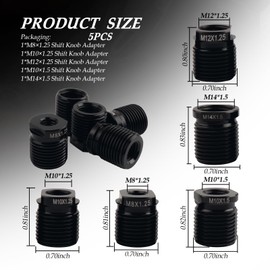 YGDMD 5PCS Gear Shift Knob Adapter,Multi-Size Gear Knob Adapter Includes M8/M10/M12×1.25,M10/M14×1.5,Universal Shift Knobs Adapters for Quick Shifting Gears Car Accessories for Cars,SUVs