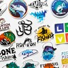 Calcomanías genéricas de pesca con mosca para barcos, pescado, bagre,