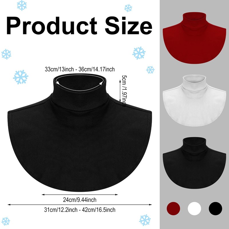6 Pieces Fake Turtleneck Dickey Collars Half Top Mock Blouse