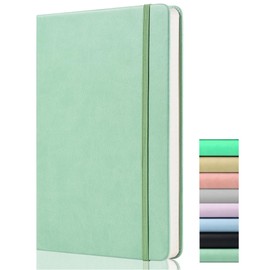 Bullet Dotted Journal - A5 Dotted Journal/Premium Hardcover Dotted Notebook with 120GSM Thick Paper, 172 Pages, Back Pocket, Elastic Banded, 2 Mark Ribbons, Green