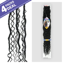 FreeTress Synthetic Hair Crochet Braids Boho Hippie Loc 30" (4-pack, 1B)