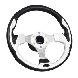 GONMOT 12.5"Marine Boat Steering Wheel with 3/4" Tapered Shaft，Rust-proof and Prevent Corrosion White Steering Wheel for Most Marine boats,Vessels,Yachts,Pontoons Boat
