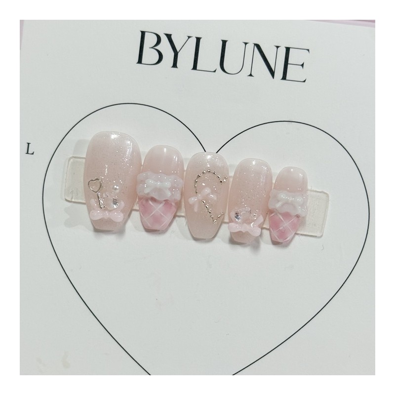 Pink Frosting Homemade Nail Tips Nail Tips - Almond /
