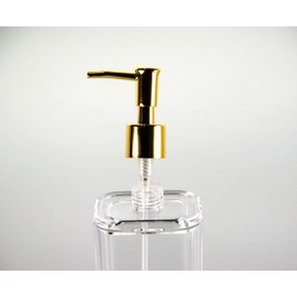 COM.TOP-Acrylic Soap Dispenser Set, Bathroom Accessories Set, Countertop Dispenser for Liquid Soap or Lotion (Gold/Clear)