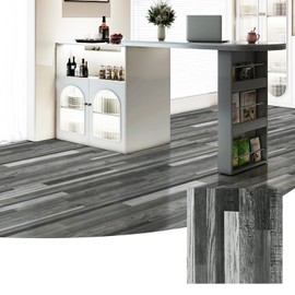 LONGKING 30-Pack 12×12in Vinyl Flooring Tiles - Effortless Peel and Stick Floor Tiles for Kitchen, Dining Room, Bedrooms, 30 Sq. Ft (Grey Segment)