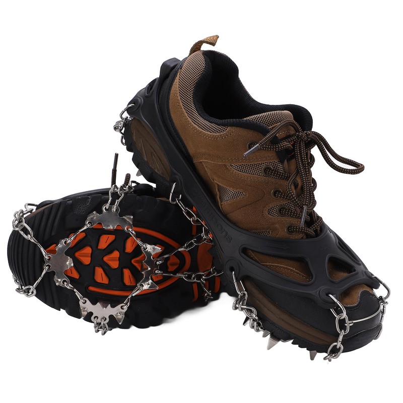 Ice Traction Cleats Shoe Crampons Snow Grips with 19 Spikes
