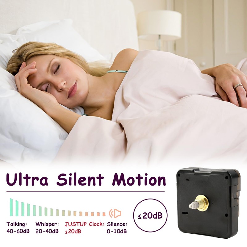 Clock Movement for Wall Clock, Self-Installation with Hands, Quartz Movement,