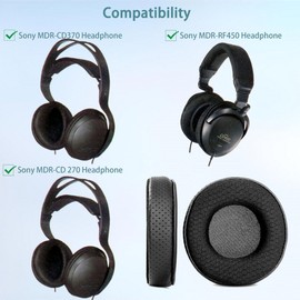 MDR-CD370 Ear Pads, HAIZEEN Ear Pads Compatible with Sony MDR-CD370 MDR-RF450 MDR CD 270 370 RF 450 Headphones Ear Pads Replacement Cushion (Breathable Leather/Durable Fabric and Memory Foam)