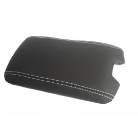 Kar Designers Fits 03-08 Mazda RX-8 Leather Front Center Console Lid Cover Skin w/White Stitch